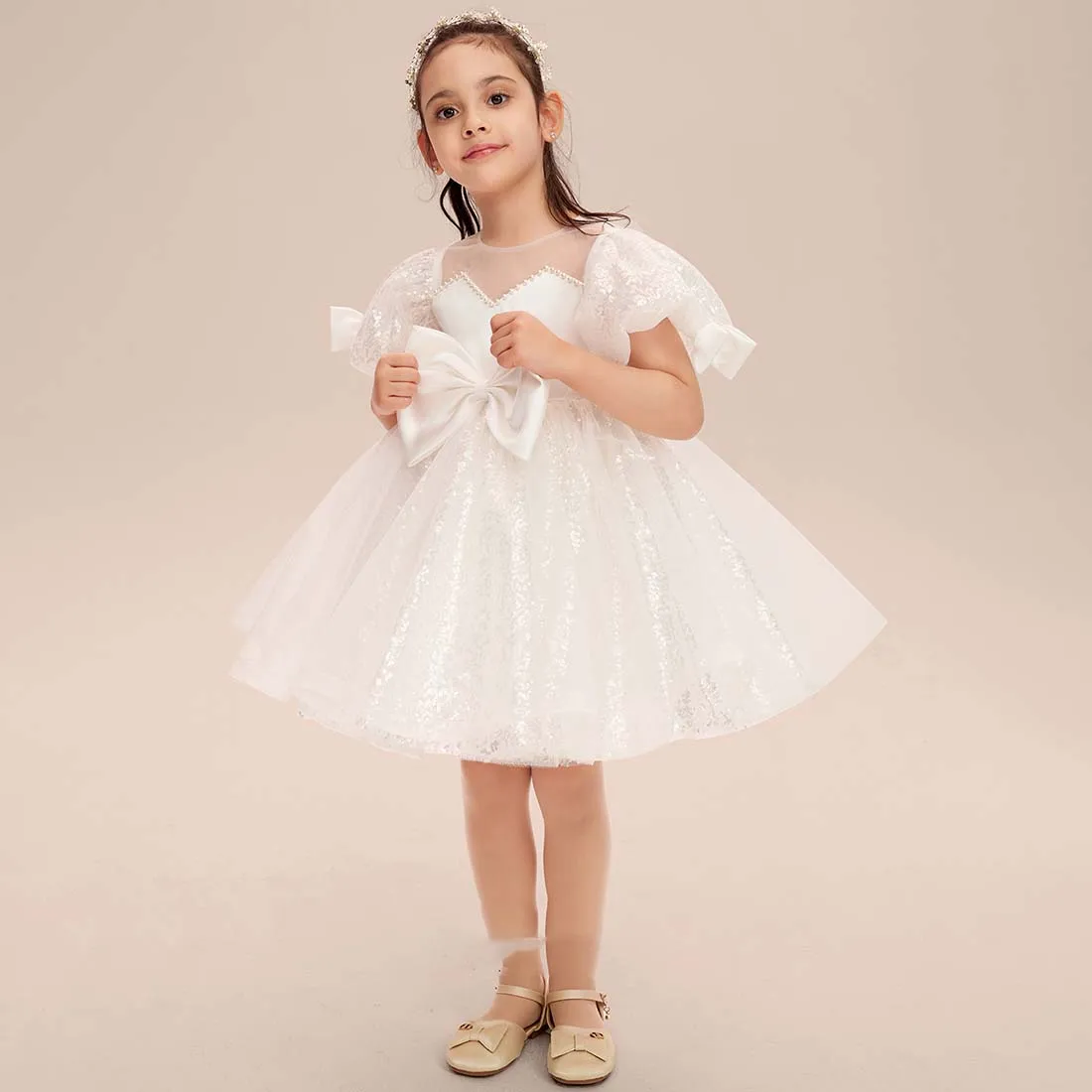 YZYmanualroom Tulle Flower Girl Vestido A linha Scoop Joelho-Comprimento 2-15T