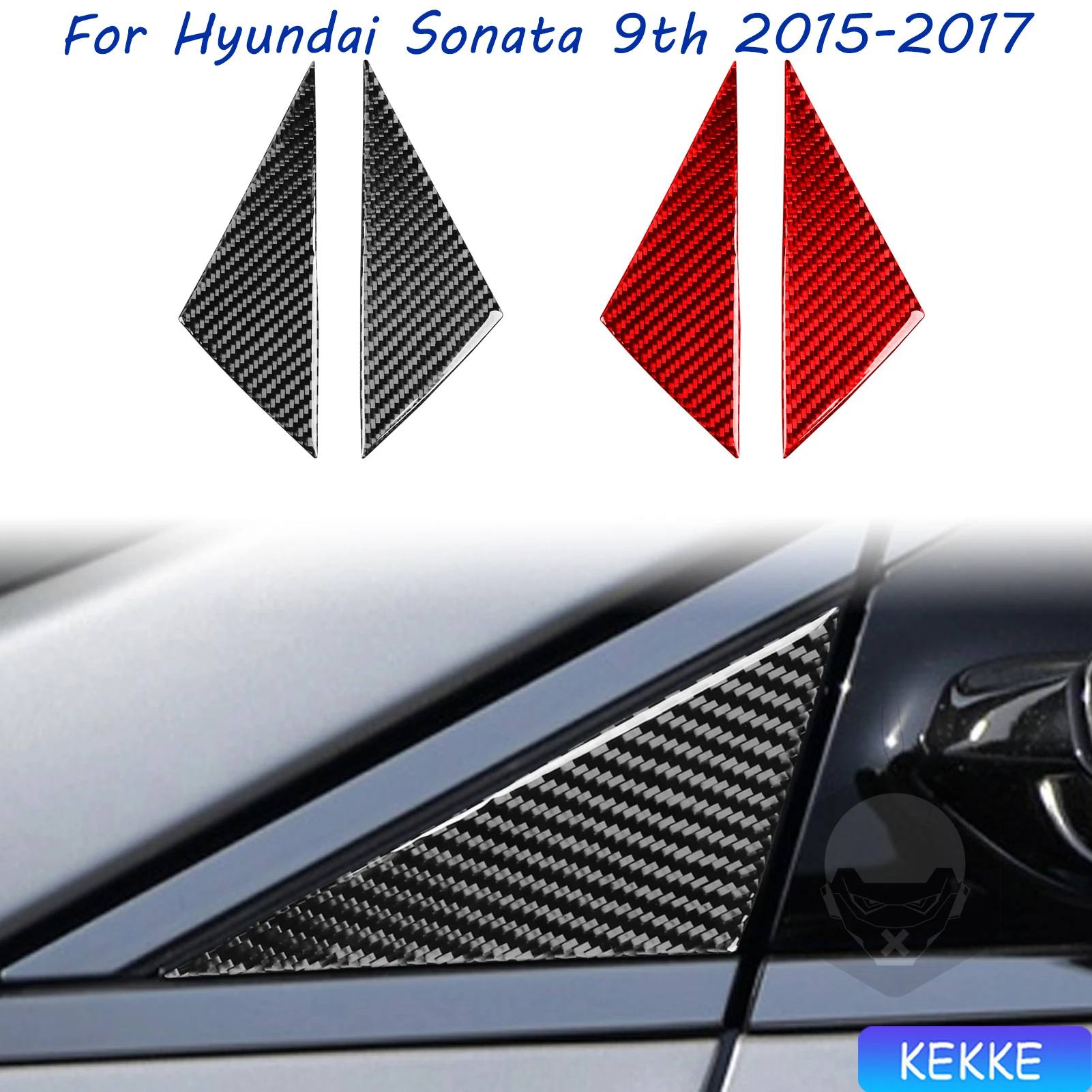 

For Hyundai Sonata 9 2015 2016 2017 Outer A-pillar Trim Real Carbon Fiber Sticker Car Interior Accessories