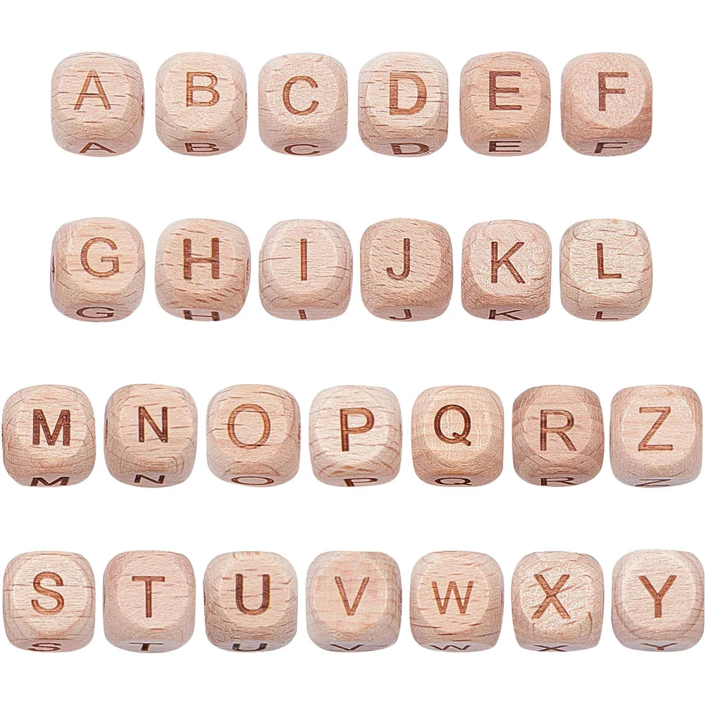 26 Pcs Letter Beads Handcrafted Manual Accessories Wooden Alphabets Jewelry Making Multi-function Bracelet Accessory Beech