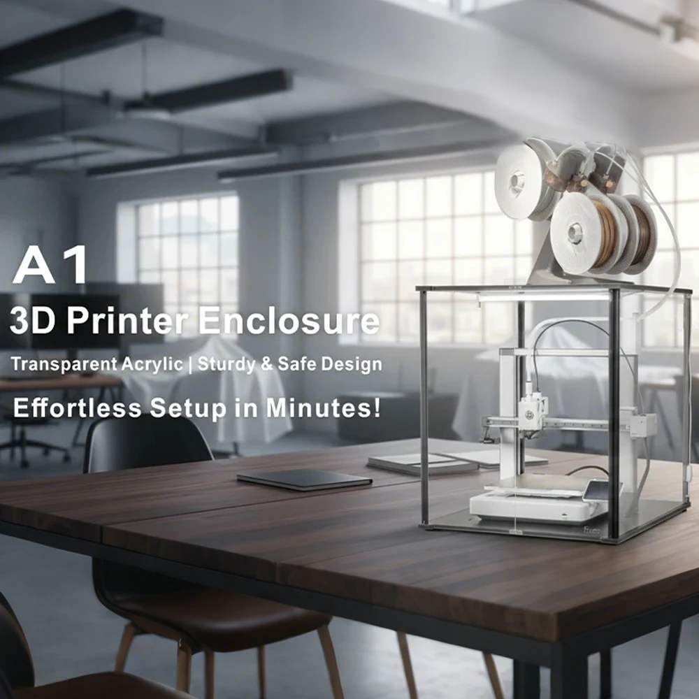 

Корпус для 3D-принтера Bambu Lab A1 FNATR с прозрачным акриловым и воздушным фильтром, улучшенный пылезащитный чехол для 3D-принтера Bambu