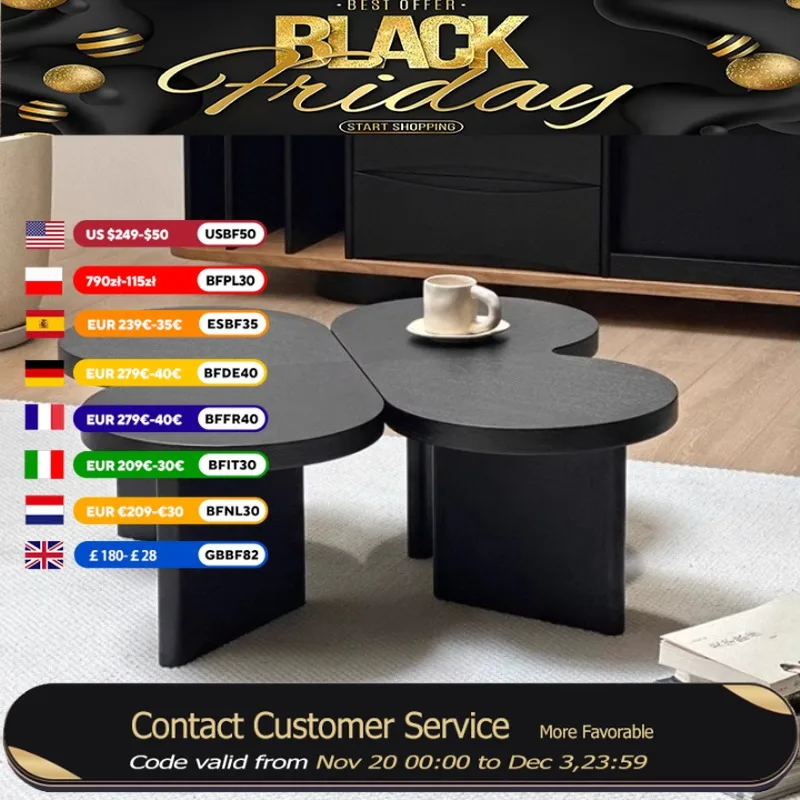 

Black Portable Side Tables Living Room Modern Minimalist Unique Coffee Table Small Corner Design Mesa De Centro Furniture Home