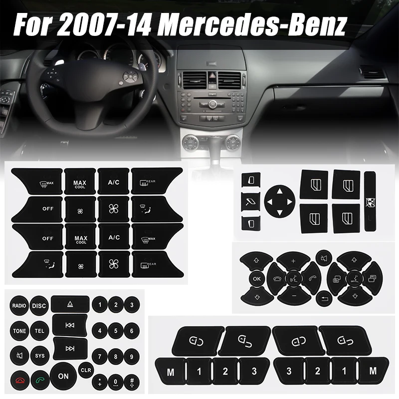 1 Set Button Repair Sticker Decals For Mercedes Benz C Class W204 CLS-Class W218 E-Class W212 A-Class W176 W246 X204 Car Sticker