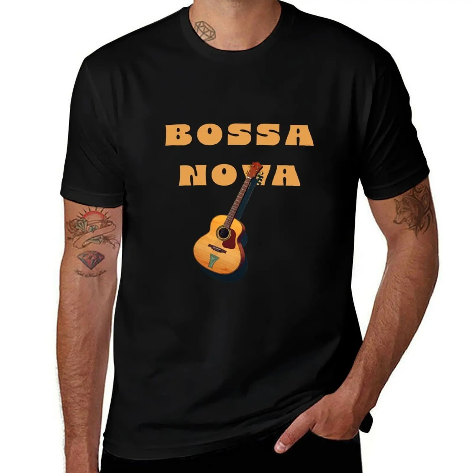 

BOSSA NOVA GUITAR PLAYER DESIGN T-Shirt summer 2025 designer shirts graphic shirts quick drying heavy weight t shirts for men