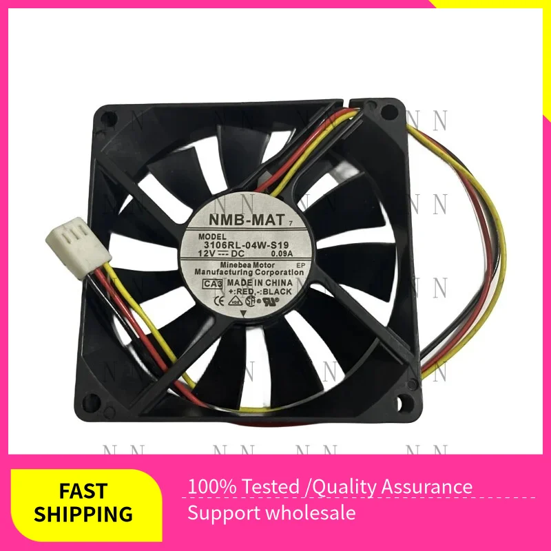 

GGT Genuine New for NMB-MAT 3106RL-04W-S19 DC12V 0.09A 3 Lines Square Cooling Fan