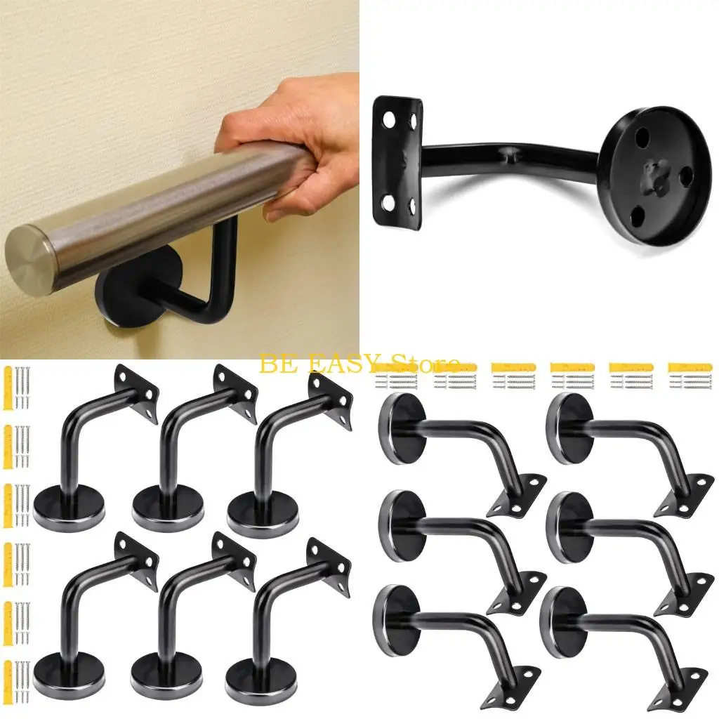 

E28F Round Rail Stair Brackets Rustproofed Round Handrails Brackets For Indoor Outdoor Architectural Guardrails Systems