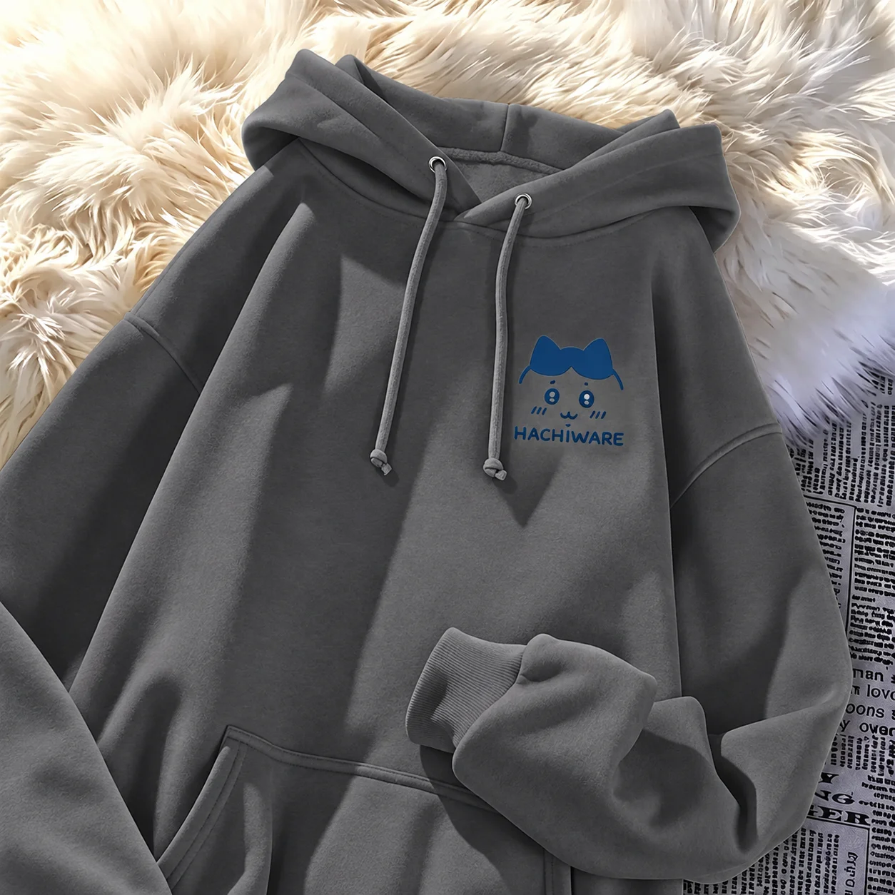 Hoodie Men's Women's Chiikawa Hachiware Cute Kawaii Cartoon Manga Retro Edgy Cool Graphic Print Oversized Pullover Sweatshirt - view 4