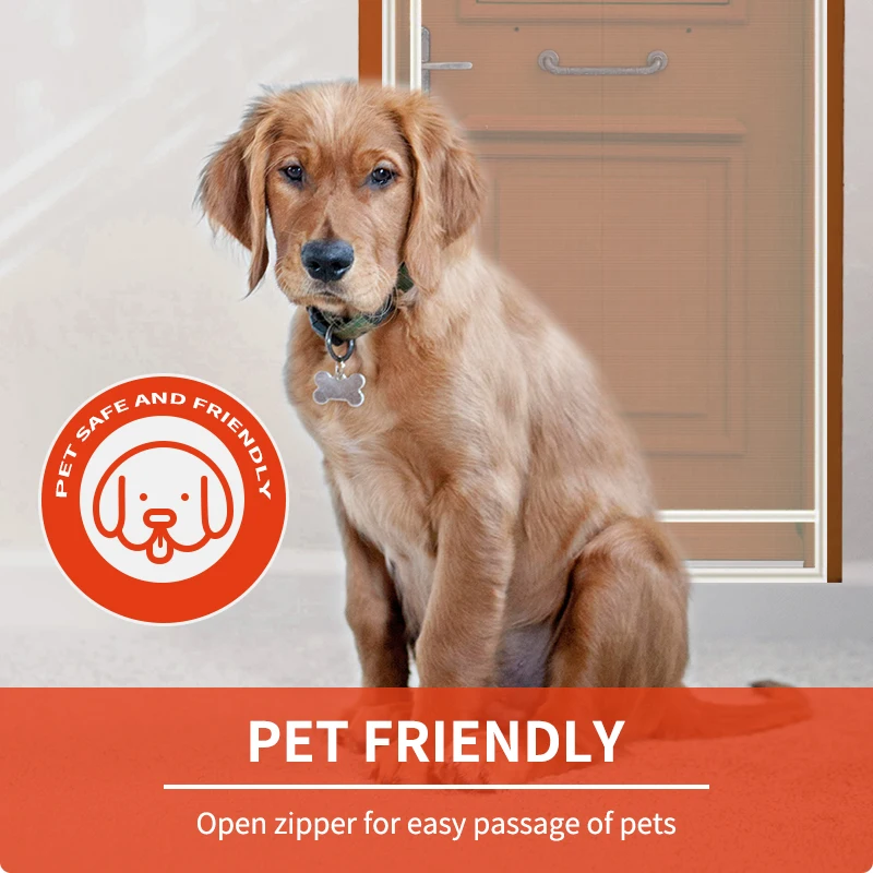 Cat Screen Door Heavy duty pet proof screen door with zipper to prevent dogs and cats from running out of your home Curtains