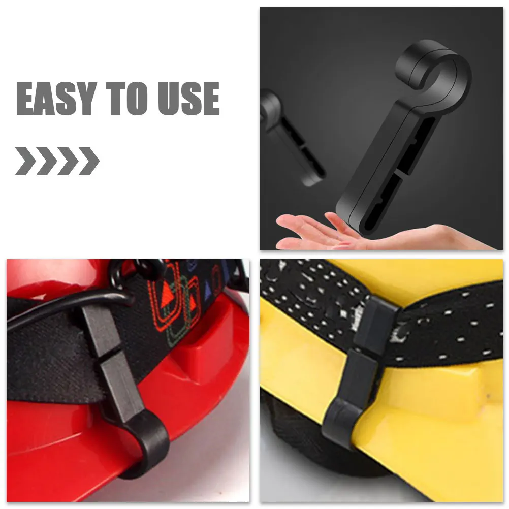 

Hard Hat Clips Headlight Buckle Hook Safety Black Plastic Headlamp Hooks