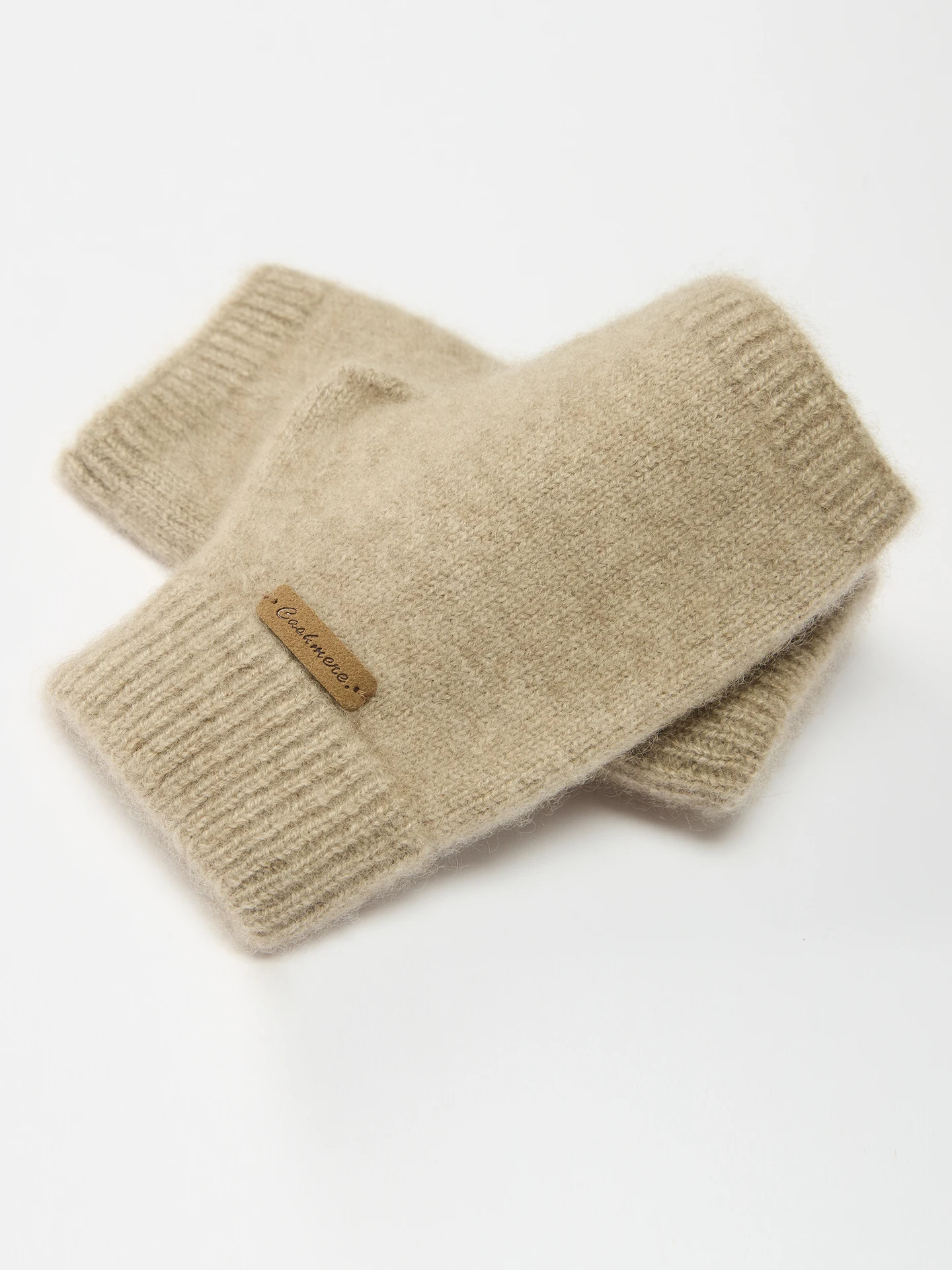 Protective Half-finger Gloves Warm and Cold-proof Gloves for Women in Autumn and Winter Cashmere Soft and Comfortable 1Pair