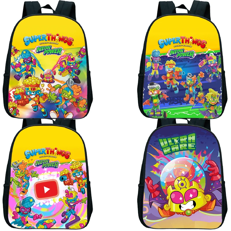 Superthings Neon Power Serie 11 Backpack for Kids Game Superzings Kindergarten Backpack Children Book Bag Boys Girls School Bags