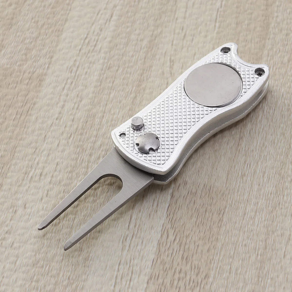 

Golf Divot Repair Tool Foldable Stainless Steel and Marker Pitch Fork Fixer for Green Training Kit