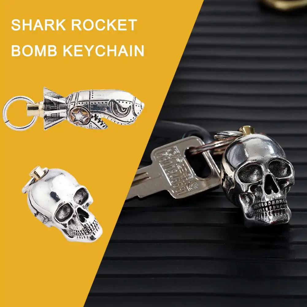 Fashion Keys Keychains Shark Rocket Bomb Keychain Gifts For Mens Husband Boyfriend Pendant Z5R9