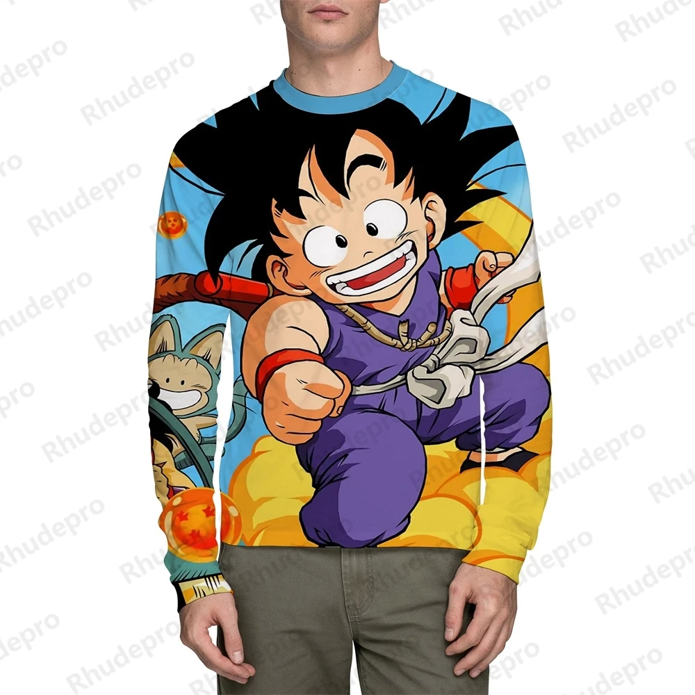 

Men Clothing Essentials Dragon Ball Goku Super Saiya Men's T-shirt Fashion Tops New 2023 Trend Shirts Vegeta Y2k Long sleeve