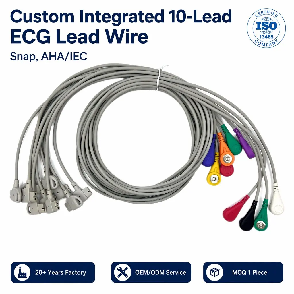 ECG Cable 10-Lead Snap 2.8m AHA IEC - Adult TPU - Model ZK0023 ZK0024 ZK00