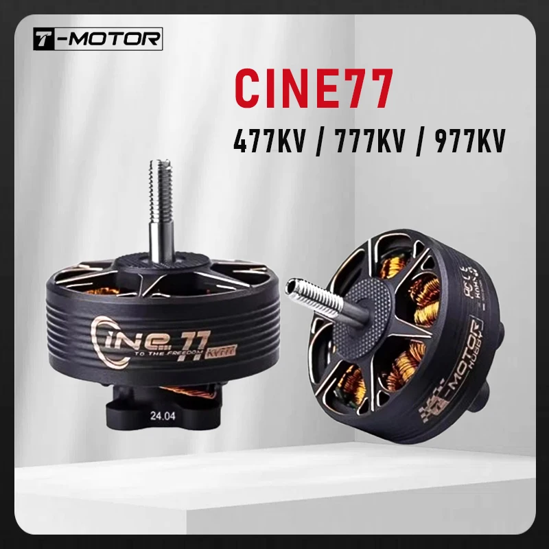 

T-MOTOR T-HOBBY CINE77 Brushless Motor 477KV (12S)/777KV (8S)/977KV (6S) High-Performance for RC FPV Freestyle DIY Multi-Rotor
