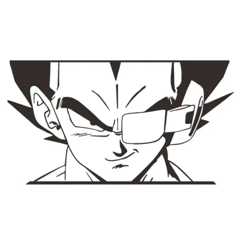 

Автомобильная наклейка Dragon Ball, Вегета, мультфильм, анимация, искусственная бумага, декоративная Черная, белая, крутая, водонепроницаемая наклейка