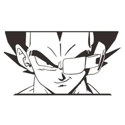 Dragon Ball Car Sticker Vegeta Cartoon Animation Air Conditioner Sticker Paper Decorative Black  White Cool Waterproof Sticker