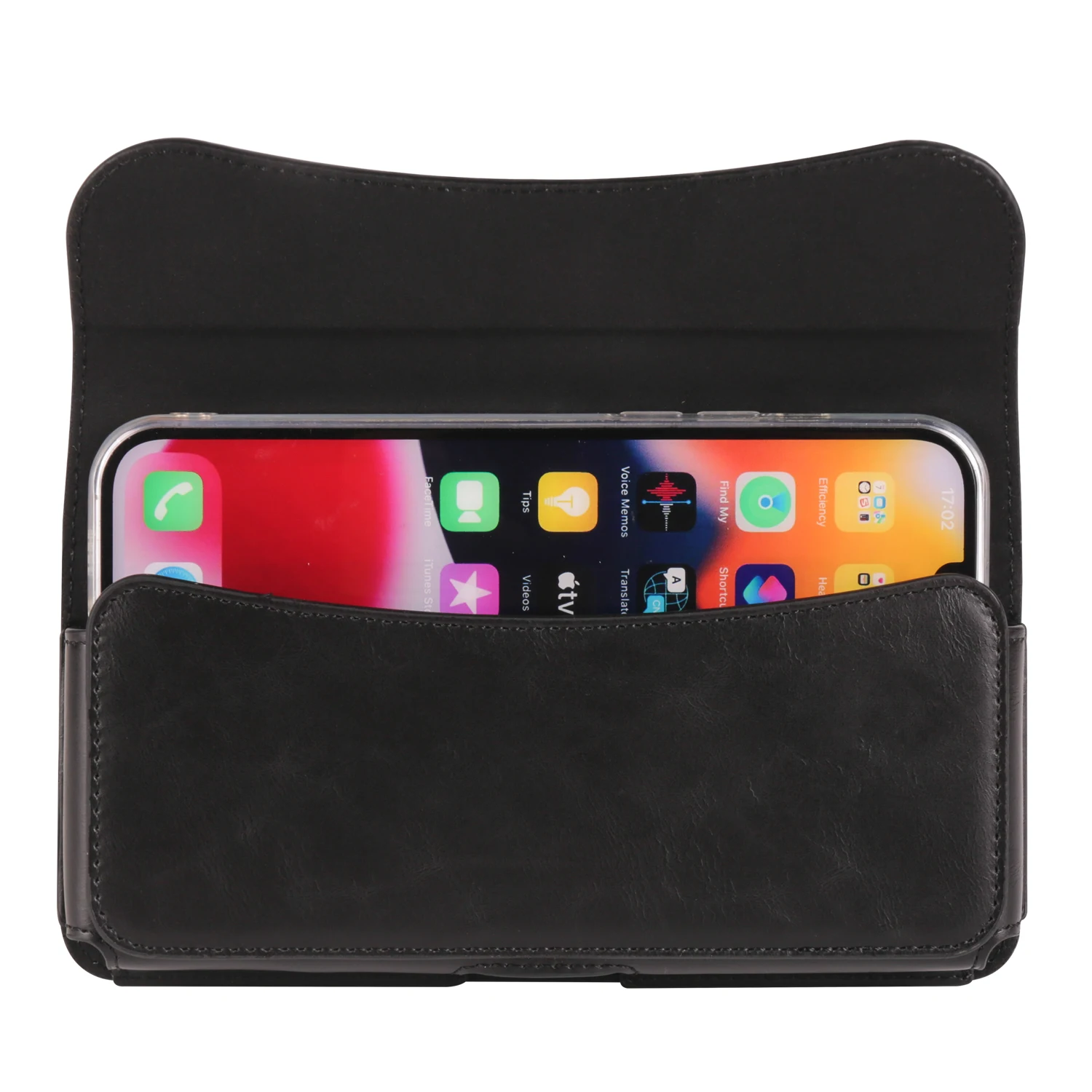 FULAIKATE Crazy Horse Horizontal Waist Phone Bag for Men, Leather Pouch for Samsung Note23 Ultra, iPhone 15 Pro Max, 6.1 \