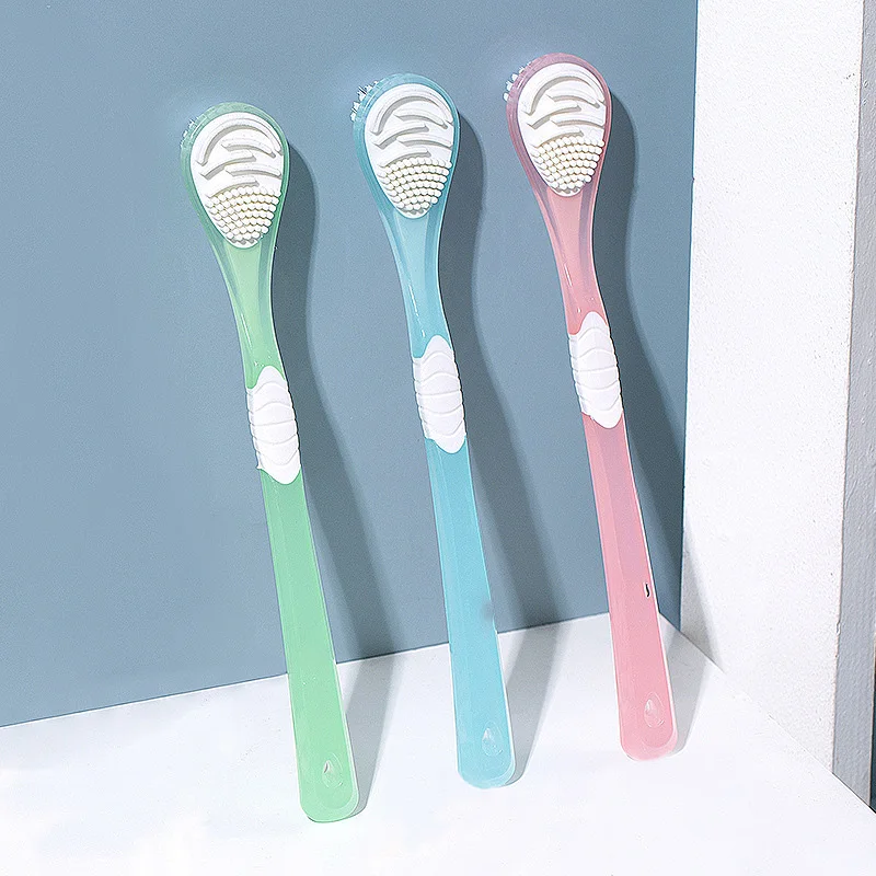 20pcs Tongue Cleaning Brush Soft Silicone Tongue Cleaning Tool Double Side Cleaning Massage Tongue Scraper Oral Health Care Tool