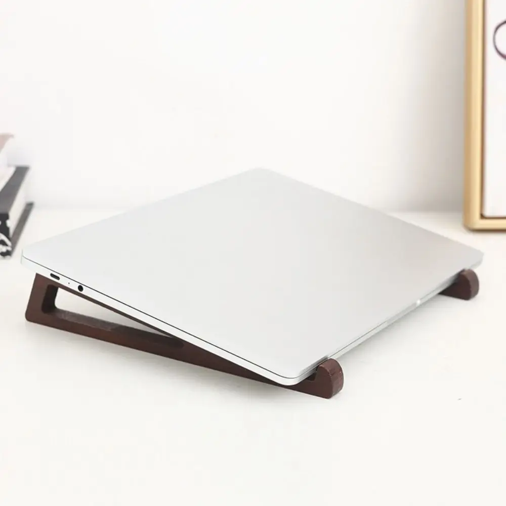 

Bamboo Portable Laptop Stand Universal Ergonomic Notebook Support Base Multi-Functional Triangular Design Reading Holder Work