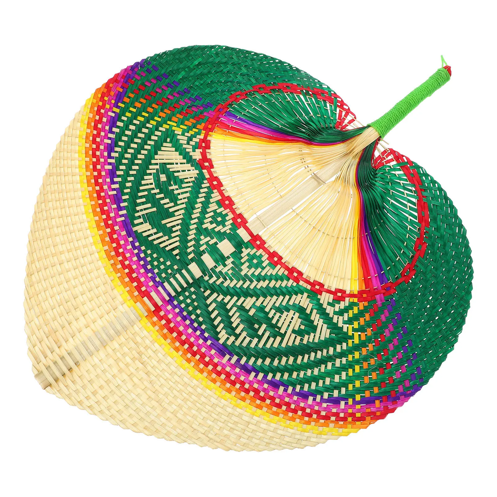 مروحة من الخيزران مصنوعة يدويًا منسوجة لتهوية الصيف طارد البعوض في الهواء الطلق