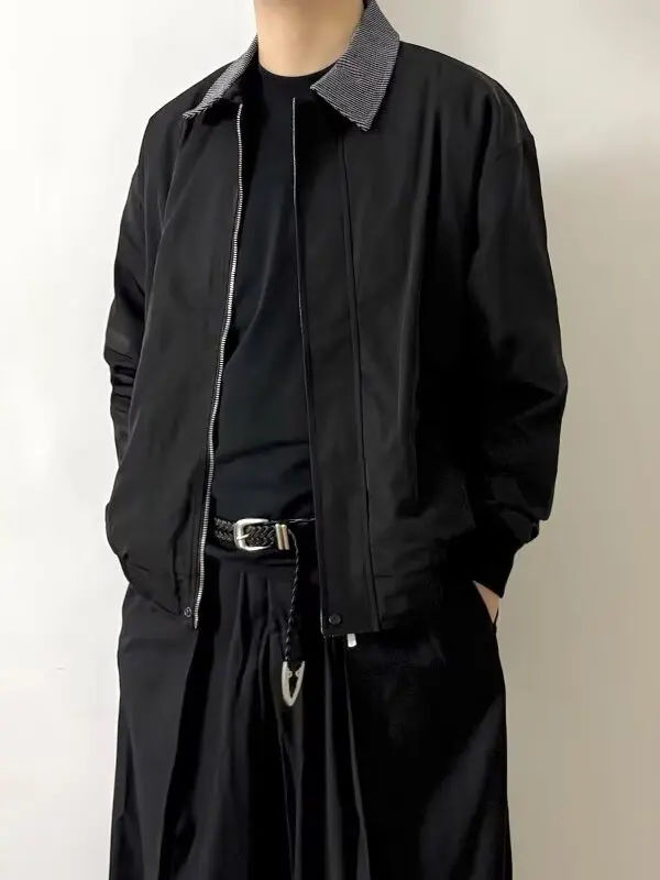 

Bla American Plaid Collar Patchwork Men's Jaet Autumn Cleanfit Commute Versatile Jaet Loose Fit Polyester Fiber Long Sl...