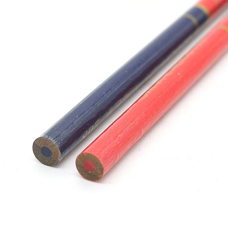 10PCS/Set Carpentry Pencil For Hand Tools Two Color Pen Construction Worker Woodworking Wood Blue Red Thick Core Round Pencil