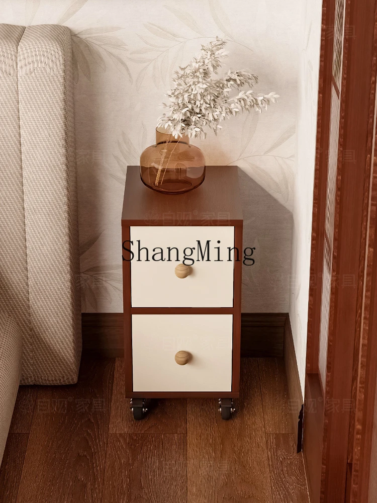 

CL bedside table retro wind bedside bedroom shelf removable storage crevice cabinet