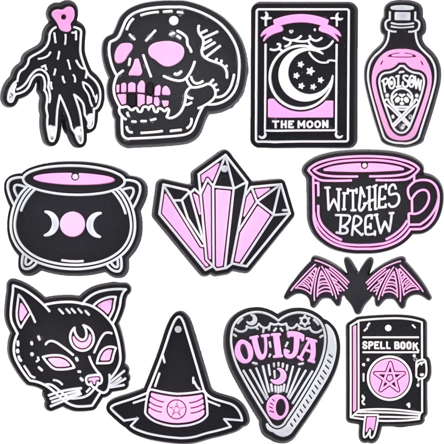 Magic Halloween Day PVC shoe Charms Slippers Buckle combination Fit Wristbands accessories Decoration Bands gift unisex party