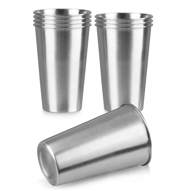 

Reliable 8Pack 16 Oz Stainless Steel Pint Cups,Stainless Steel Cup,Pint Cup Tumbler,Water Tumbler,Stackable,Reusable,BPA Free