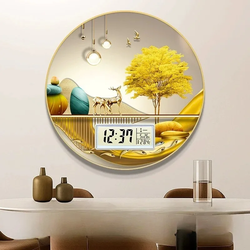 

Круглые креативные настенные часы для гостиной: эстетичные, современные, художественные, модные, в стиле постмодерн, мебель для лаунж-зон
