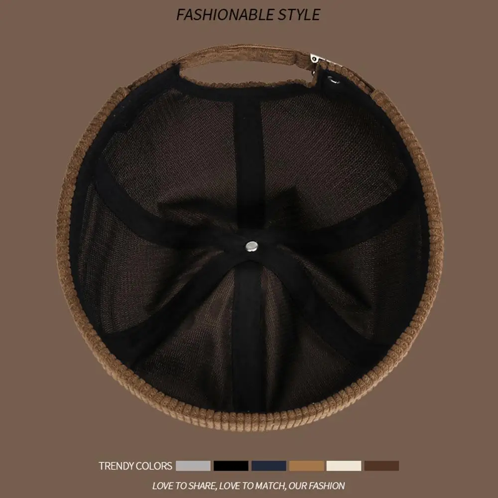 Unisex Corduroy Brimless Caps For Men Women Dome Melon Cap Vintage Beanie Landlord Hats Adjustable Beanies Cap Round Hats