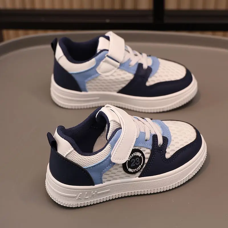 

Boys Summer Lightweight Mesh Sneakers 2026 New Kids Sports Breathable Mid-Size Student Skate Shoes