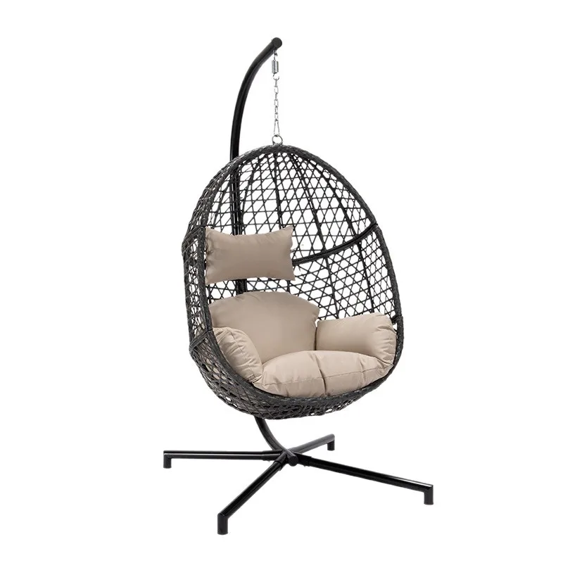 كرسي معلق من الخيزران للاستخدام الخارجي الحديث، شرفة منزلية، فناء، سلة معلقة، حديقة قابلة للطي