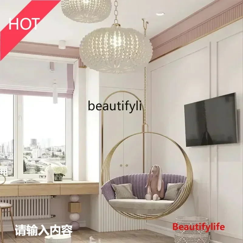 نمط جديد غرفة نوم فتاة غرفة المعيشة كرسي معلق واحد داخلي سوينغ شرفة Homess 8617 #1