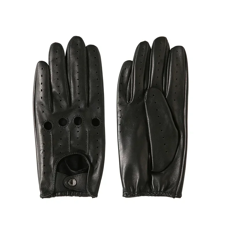 New Men\'s Outdoor Sports Riding Cycling Equipment Leather Gloves Riding Driving Full Finger Unlined Sliding Mittens Gloves