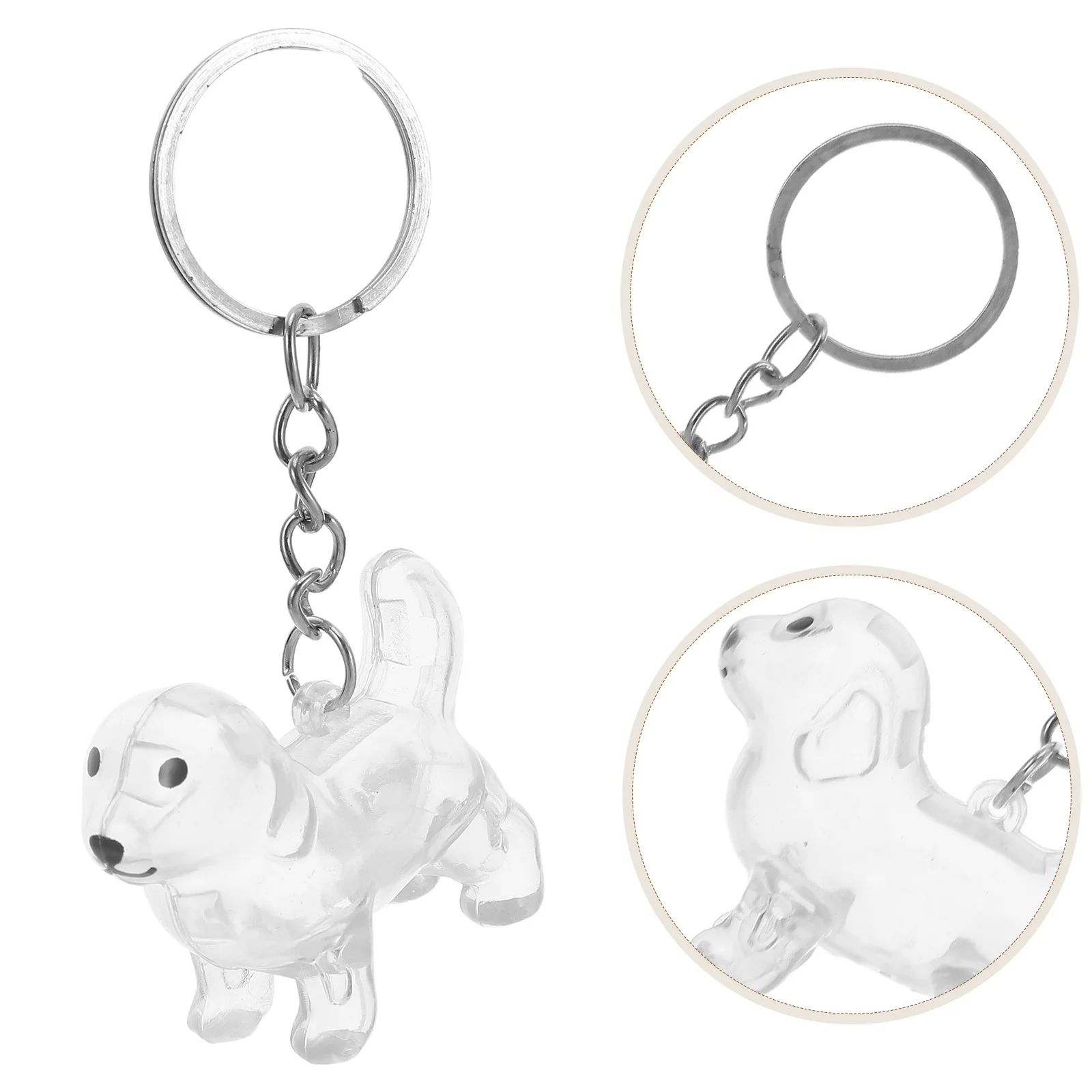 

2Pcs Transparent Pet Hair Storage Keychain Dog Cat Keepsake Box Portable Organizer Memorial Pendant Pet Hair Keychain
