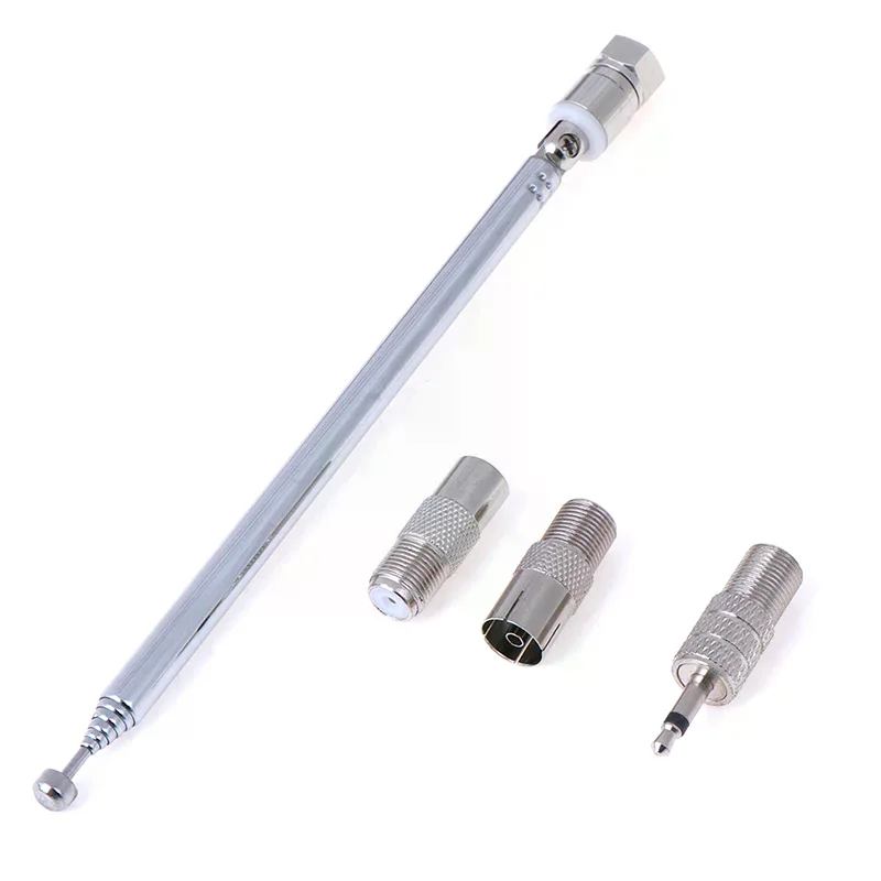 F Type Radio Telescopic Aerial Antenna 75 Ohm with TV / 3.5mm Adapter