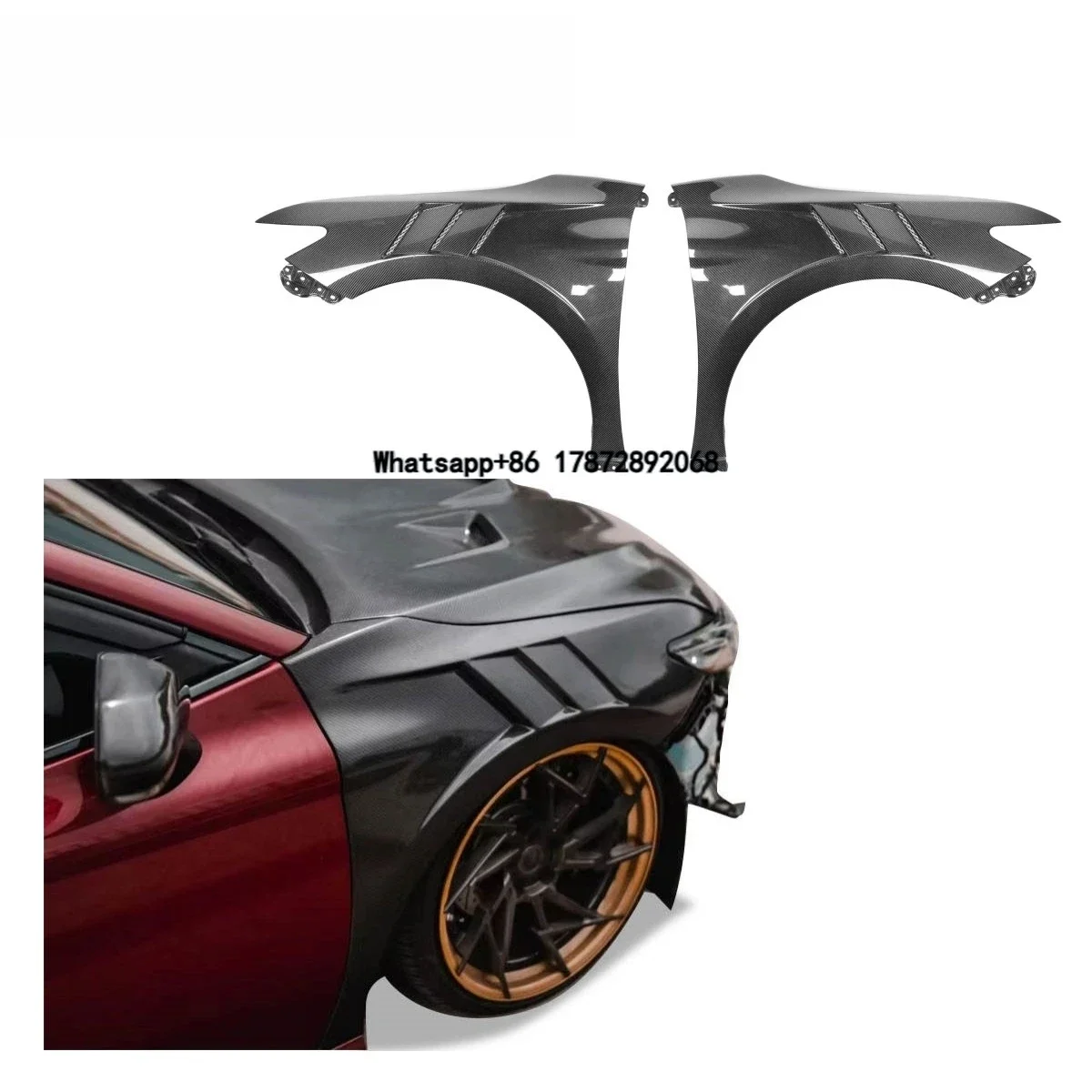 

Carbon Fiber Fenders for Camry 8th 2018-2023 P Style With Vents Design Regular Honeycomb Forged