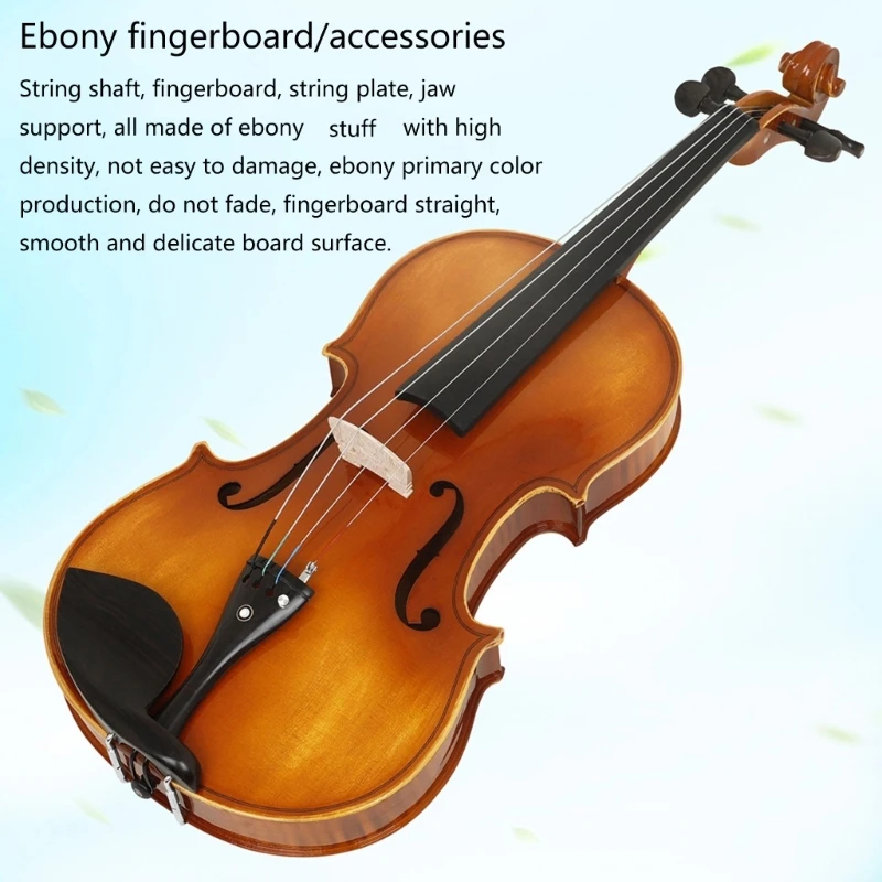 11UE Spruce Viola with Bow and Carrying Case Stringed Instrument 16 Inch Viola Replacement Kits for Beginners Students