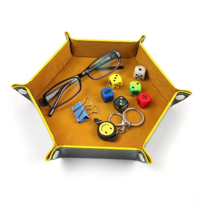   Dices Holder Storage Box Portable Folding Dices Tray Dices Rolling Tray Dices Coin Purse Holder for Bar Dices Game