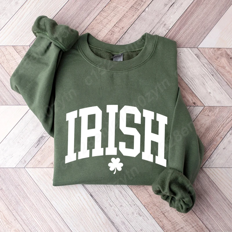 

Irish Clover Sweatshirt, St Patricks Day Sweatshirts, Long Sleeve Crew Neck Pullovers, Womens Saint Patricks Day Sweatshirts