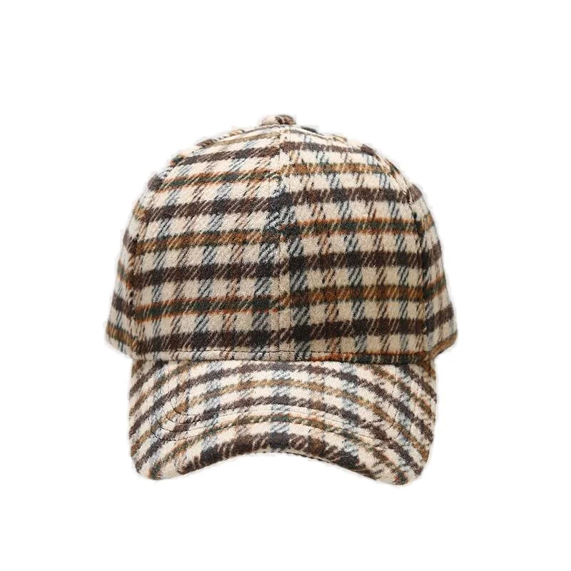 Literary retro classic plaid baseball cap men's outdoor leisure sunshade cap