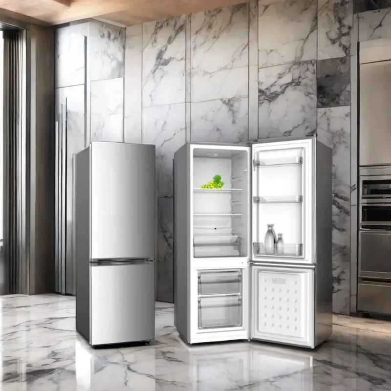Electric Double Door Defrost Refrigerator Portable Home Hotel and Home Bottom Freezer