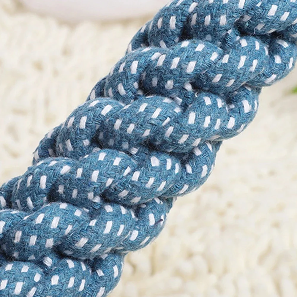 لعبة حبل للكلاب مصنوعة من مزيج القطن بحلقة مزدوجة - متينة ومقاومة للعض وتفاعلية للعب الساحبة، تناسب سلالات الكلاب المتوسطة إلى الكبيرة #4