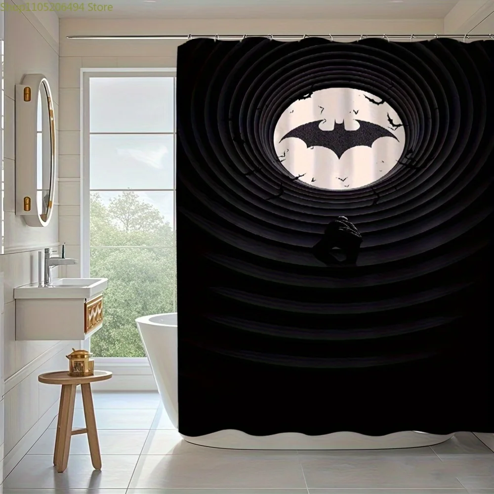 

1 шт. занавеска для душа с изображением Бэтмена из фильмов и аниме, с крючками, 180,09x180,09 см, прочный полиэстер, можно стирать в машине, идеально подходит для