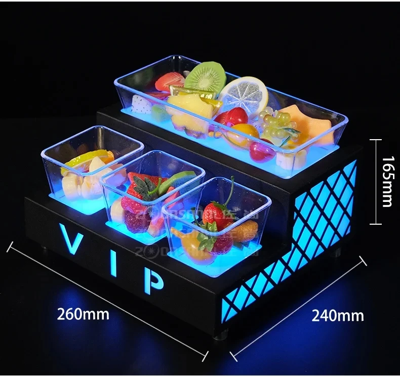 Imagem -06 - Luminescente Led Fruit Plate Bar Ktv Criativo Lanche Bolo Stand Bandeja de Serviço de Alimentos Boate Brilhante Placa de Frutas Secas