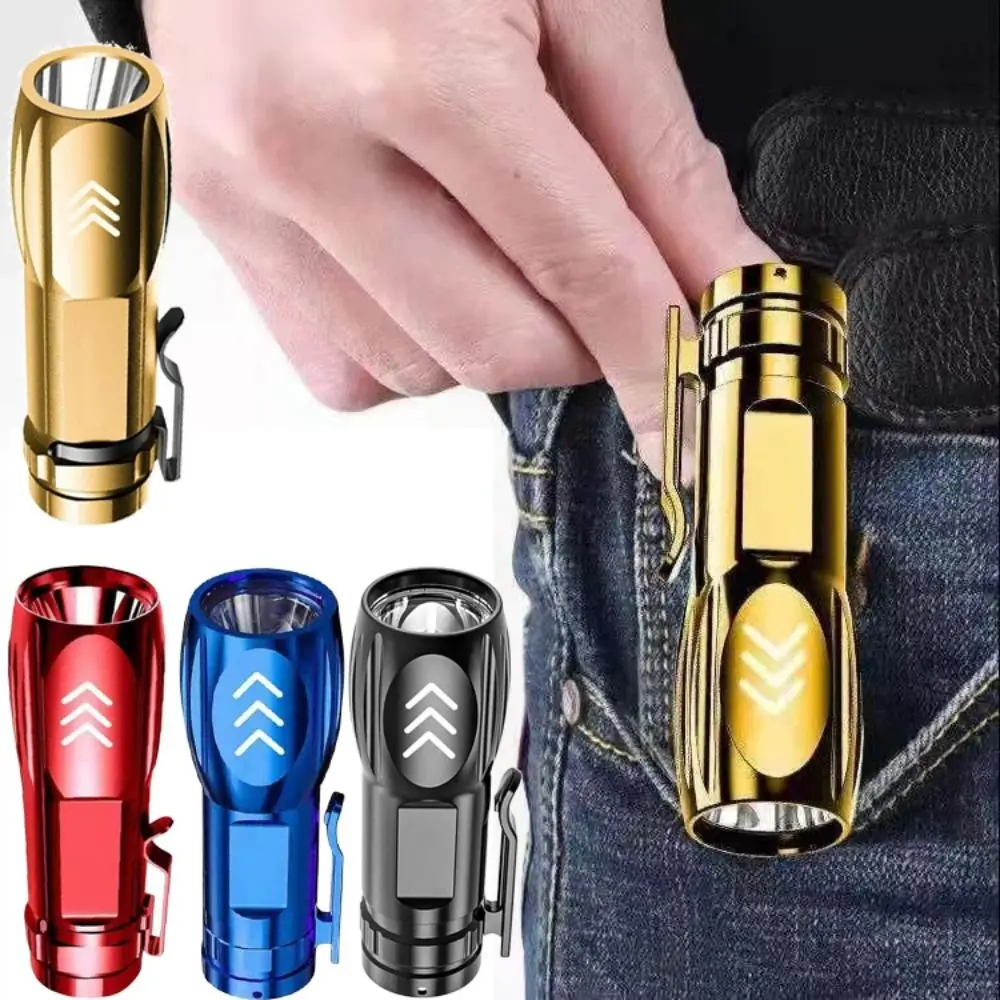 Convenient Waterproof Mini LED Flashlight USB Rechargeable Portable Pocket Camping Light Handheld Clip Emergency Torch Home Work