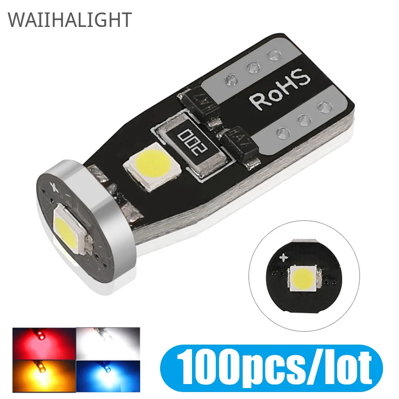 

100 X T10 W5W фотолампа Canbus без ошибок 3030 3-SMD 12 в 6000K белый Автомобильный Интерьер Купол лампы для чтения двери багажника номерного знака