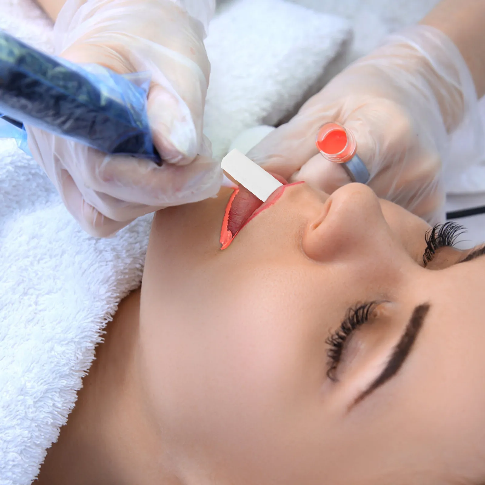 

100 шт. хлопковых аппликаторов для татуажа губ, одноразовые, для сохранения пигмента, гладкого нанесения, набор для салонов красоты